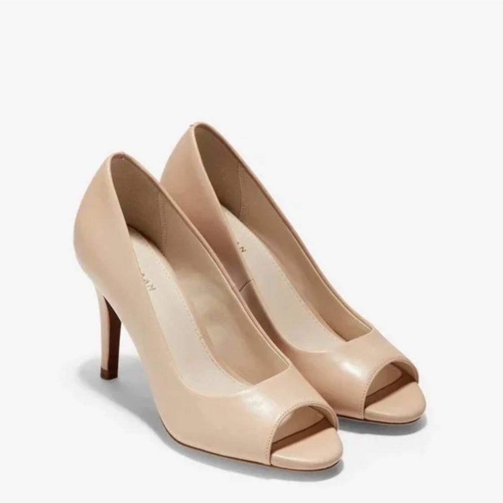Cole Haan Nude peep toed heels